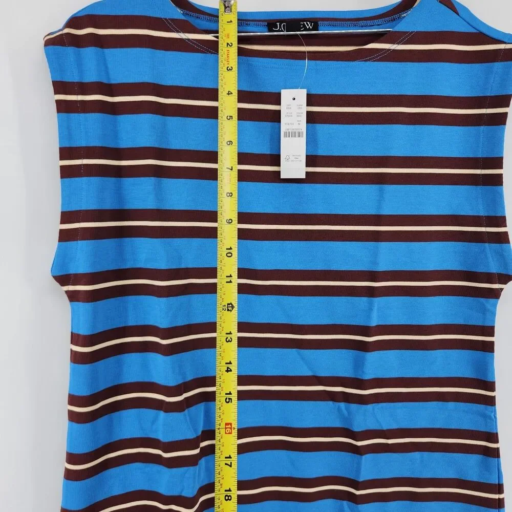 J.Crew Women's Medium Bright Horizon Blue Stripe Mini Knit Dress‎ NWT